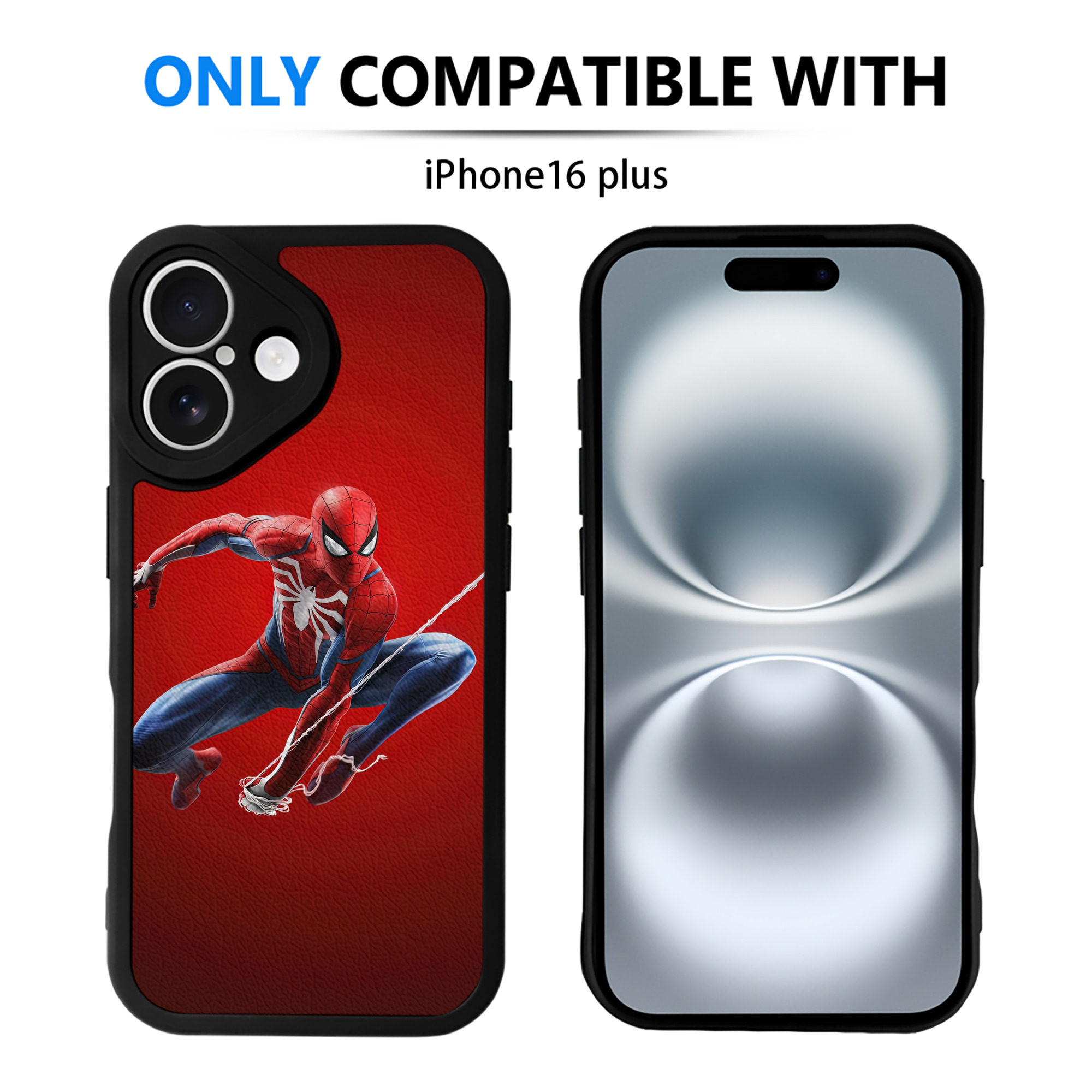 Spider Man スパイダーマン 【iPhone 16シリーズ対応】シリコンスマホケース（レザー調） 材質：シリコン